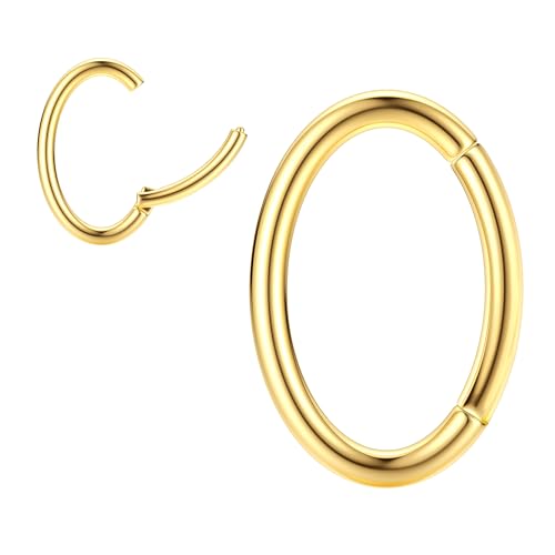 JeryWe 14G Clicker Bauchnabelpiercing Ring Chirurgenstahl für Damen Bauchnabel Piercing Nabelpiercing Helix Septum Conch Tragus Ohr Piercing Ring Körper Piercing Gold von JeryWe