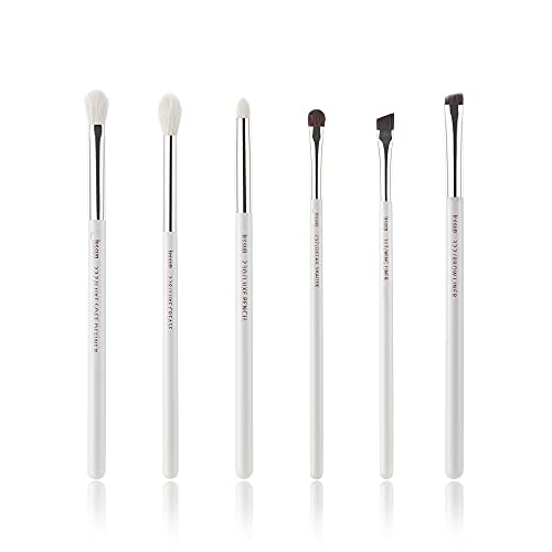 Jessup 6 Stück Augenpinsel Set Augen Makeup Pinselset Augenpinsel Lidschattenpinsel Schminkpinsel Lidschatten Kosmetik Puder Eyeliner Weiß/Silber T241 von Jessup