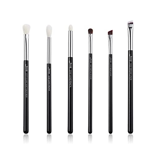 Jessup Augen Makeup Pinselset Augenpinsel Lidschattenpinsel Schminkpinsel Lidschatten Kosmetik Puder Eyeliner 6 Stk Schwarz/Silber T181 von Jessup