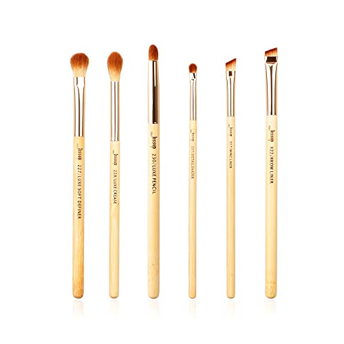 Jessup Pinselset Augenpinsel Makeup Pinsel Set Augenpinselset Bambus Brush Lidschattenpinsel Kosmetikpinsel Schminkpinsel Synthetische Haare Puder Lidschatten Shader Eyeliner Augenbrauen 6 Stück T141 von Jessup