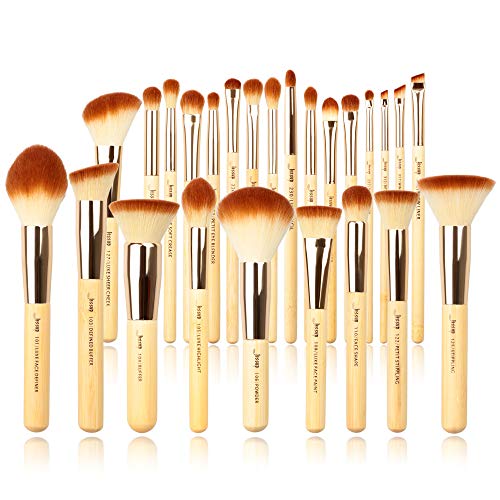 Jessup Pinselset Makeup Pinsel Make Up Pinsel Set Professionelle Bambus Makeup Brush Set Gesicht Lidschatten Augen Kosmetik Pinsel Synthetische Haar Eyeshadow Puder Foundation 25 Stück T135 von Jessup