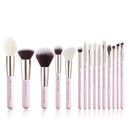 Jessup Pinselset 15 Stk Makeup Pinsel Set Kosmetik Schminkpinsel Augen Gesichts Pinsel Puder Lidschatten Eyeliner Concealer Synthetische Haare Holzgriff T293 von Jessup