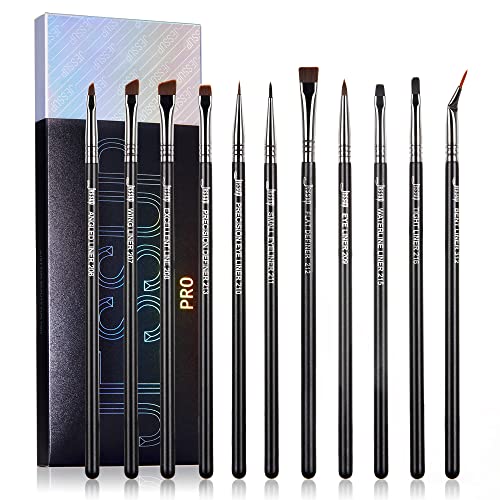 Jessup Pinselset Eyeliner Pinsel Set Professionelles Augenpinselset 11-teilig Make Up Pinsel Augenpinsel Makeup Brushes Schminkpinsel Kosmetikpinsel Präzisions-Eyeliner Definierer Schwarz/Silber T324 von Jessup