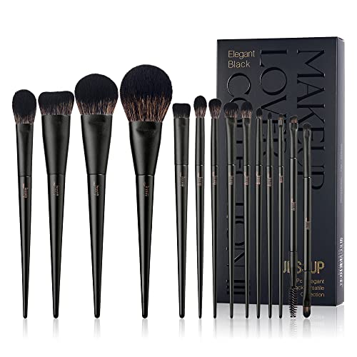 Jessup Pinselset Makeup Pinsel Make Up Pinsel Set 14 Stk Gesichtpinsel Augenpinsel Puderpinsel Lidschattenpinsel Foundation Concealer Eyeliner Pinsel Schwarz T336 von Jessup