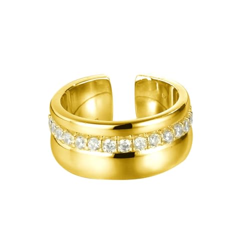 Jesuky Damen Ring, Silber Ringe 925 Einfacher Breiter Hochzeitsring Für Paare Verlobungsring 6.7 Gr Verstellbar Ring Gold Für Damen Geburtstag Valentinstag Geschenck von Jesuky