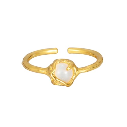 Jesuky Damen Ring, Silber Ringe 925 Einfacher Verdrehter Eleganter Dünner Ring Ringe 3.5 Gr Verstellbar Ring Gold Für Damen Geburtstag Valentinstag Geschenck von Jesuky