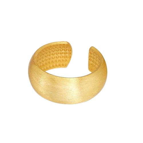 Jesuky Damen Ring, Silber Ringe 925 Frosted Simple Wide Ring Paar Silberne Ringe 4.6 Gr Verstellbar Ring Gold Für Damen Geburtstag Valentinstag Geschenck von Jesuky