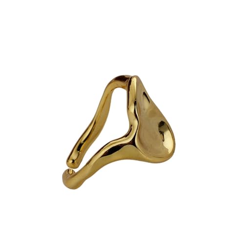 Jesuky Damen Ring, Silber Ringe 925 Glänzend Unregelmäßig Konvex Minimalistisch Damenring Silber 6 Gr Verstellbar Ring Gold Für Damen Geburtstag Valentinstag Geschenck von Jesuky