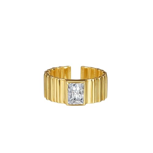 Jesuky Damen Ring, Silber Ringe 925 Ring Für Ein Paar Ringe Offen 6.1 Gr Verstellbar Ring Gold Für Damen Geburtstag Valentinstag Geschenck von Jesuky