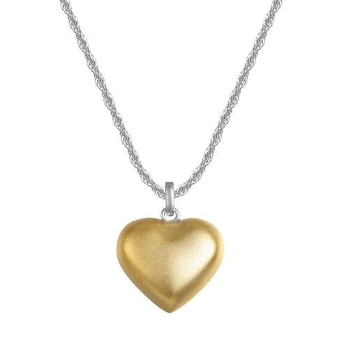 Jesuky Halskette Damen, Silber Kette Chunky Chain Herz Anhänger Halskette Teenager Mädchen Crisscross Kette Damen Ketten Silber Gold Für Damen Geburtstag Valentinstag Geschenck von Jesuky