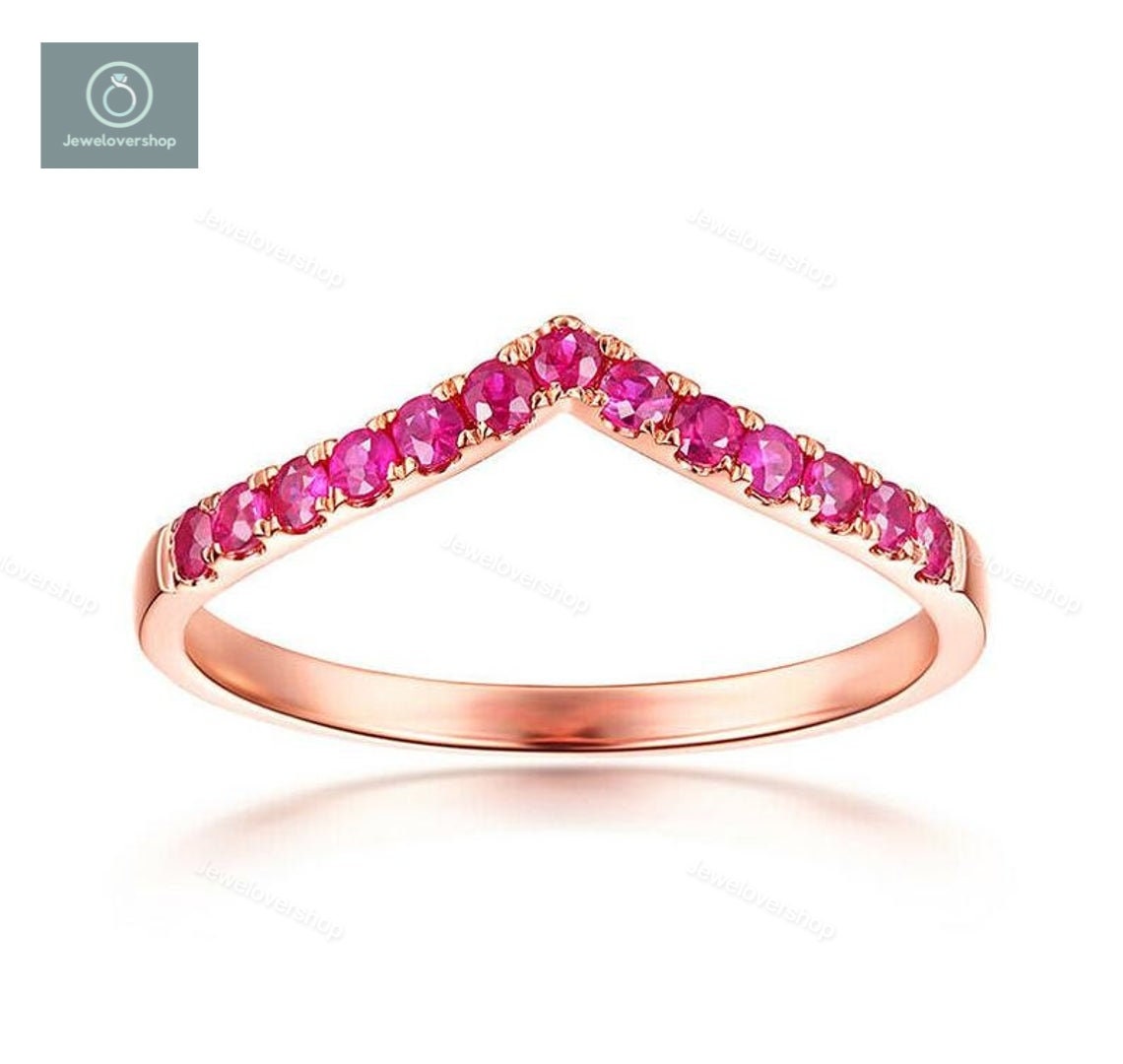 Rubin Ring Für Frauen, 14K Gold Ring, Edelstein Roter Juli Geburtsstein Sterling Silber Ehering Sie von Jewelovershop