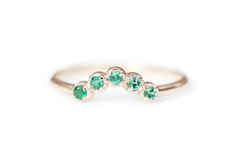 Smaragd Ring, Vintage Art-Deco-Smaragd-Ring, Grüner Edelstein Mai Birthstone Jahrestag Geschenk Ring Für Frauen von Jewelovershop