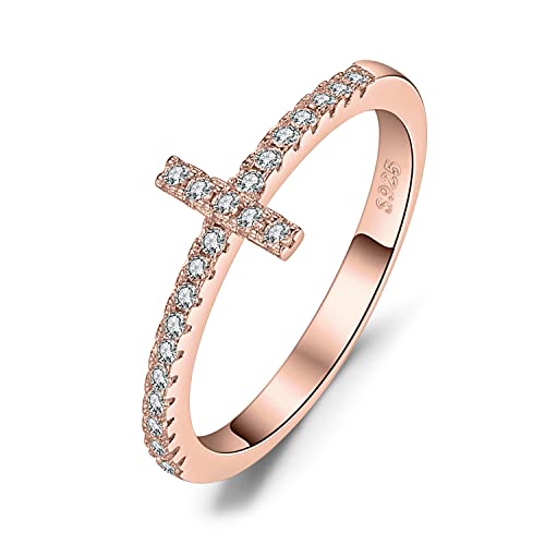 JewelryPalace Kreuz Wickelring Verlobungsring Unendlichkeit Promise Eheringe Ring Silber 925 Damen, Zirkonia Trauringe Damenring Hochzeitsringe Stapelring Ringe Set, Damen Schmuck Rosegold 51 von JewelryPalace