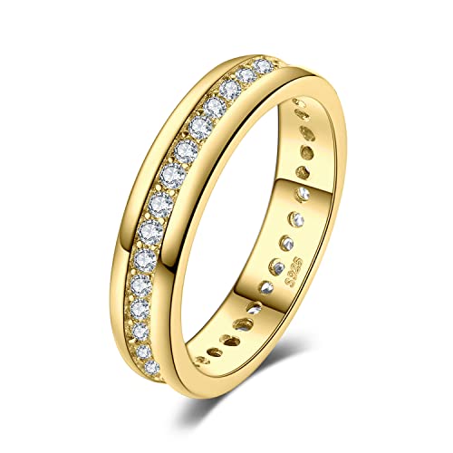 JewelryPalace Ringe Frauen Eheringe Ring Silber 925 Damen, Zirkonia Silberringe Trauringe Vorsteckring Hochzeitsringe Antragsring Memoirering Ewigkeitsring Ringe Set, Damen Schmuck Vergoldet 49 von JewelryPalace