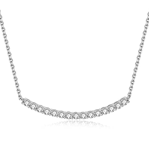 JewelryPalace Rundschliff 0.9ct Zirkonia Kette Anhänger, Simulierter Diamant Braut Schmuck Set, Halskette Damen Silber 925 Collier Damen mit Stein, Schmuck Mädchen Geschenk für Frauen 45CM von JewelryPalace