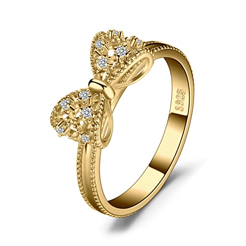 JewelryPalace Wickelring Schleife Verlobungsring Unendlichkeit Promise Eheringe Ring Silber 925 Damen, Zirkonia Trauringe Damenring Hochzeitsringe Antragsring Ringe, Damen Schmuck Vergoldet 60 von JewelryPalace