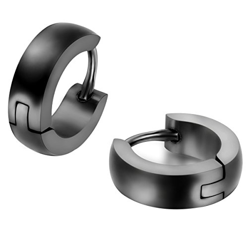 JewelryWe Schmuck Herren Damen Ohrringe, Creolen Ohrstecker, Edelstahl, Schwarz JewelryWe Schmuck Herren Damen Ohrringe, Creolen Ohrstecker, Edelstahl, Schwarz von JewelryWe