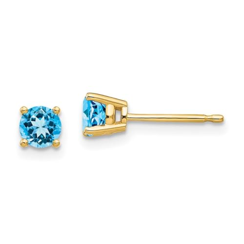 14 Karat Blautopas Ohrringe in Gelbgold, Weißgold und 10 mm, 4 mm, 5 mm, 6 mm, 7 mm, 8 mm, 9 mm, Blauer Topas von JewelryWeb