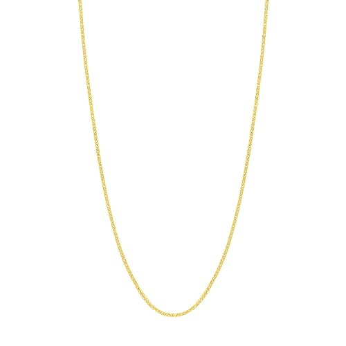 14 Karat Gelbgold, 0,85 mm, verstellbare quadratische Weizenkette, Halskette, Karabinerverschluss, Schmuck für Damen, 46 cm, One Size, Gold Metall Gelbgold, Kein Edelstein von JewelryWeb