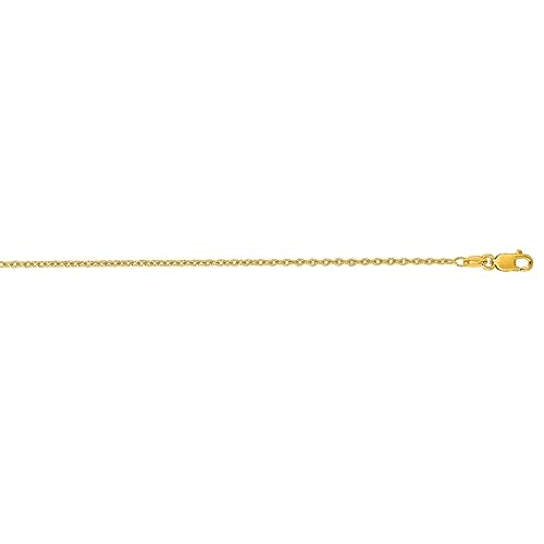 14 Karat Gelbgold, 1,5 mm, glitzernder Schnitt, runde Gliederkette, mit Karabinerverschluss, Halskette, Schmuck, Geschenke für Frauen, Längenoptionen: 41, 46, 51, One Size, Gold Metall Gelbgold, Kein von JewelryWeb