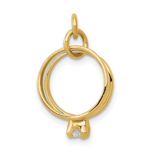 14 Karat Gelbgold, massiv poliert, Eheringe, Maße: 18,9 x 14,7 mm, Schmuck für Damen, One Size, Metall Gelbgold Goldfarben Aus Metall Gelbgold, Kein Edelstein von JewelryWeb