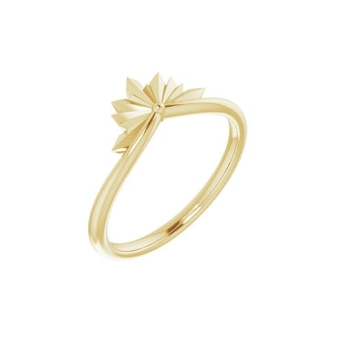 14 Karat Gelbgold, polierter Sternring, US-Größe 7, Schmuck für Damen, One Size, Metall Gelbgold Goldfarben Metall: Gelbgold, Kein Edelstein von JewelryWeb