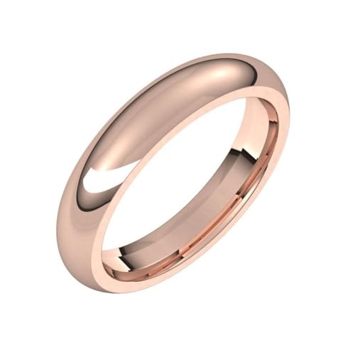 14 Karat Rotgold, 4 mm, poliert, bequeme Passform, USA-Größe 9,5, Schmuck für Damen, One Size, Metall Roségold Goldfarben Metall: Rotgold, Kein Edelstein von JewelryWeb