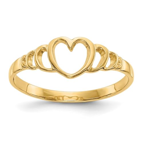 2 bis 7 mm Gold für Jungen oder Mädchen, Liebesherzring, Größe I0 von JewelryWeb