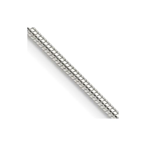 925er Sterlingsilber, massiv, poliert, 1,5 mm, rundes Schlangenketten-Armband, Karabiner-Schmuck für Damen, Längenoptionen: 18 - 20 von JewelryWeb