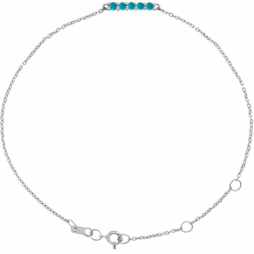 925er Sterlingsilber, natürlicher Türkis, 15,67 x 2,32 mm, poliert, minimalistischer Cabochon-BH, Schmuck für Damen, 1 cm, Türkis von JewelryWeb