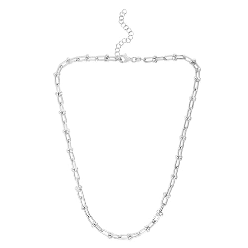 925er Sterlingsilber, poliert, 6 mm, Jax-Gliederkette, Armband mit Karabinerverschluss, Schmuck für Damen, 20 cm von JewelryWeb