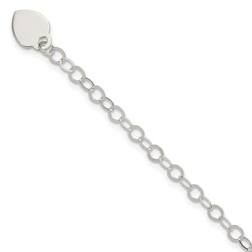 925er Sterlingsilber, poliert, flache Rückseite, gravierbar, ausgefallener Karabinerverschluss, ausgefallenes Gliederarmband, Karabinerverschluss, 8 mm breit, Schmuck für Damen – Längenoptionen: 15 - von JewelryWeb