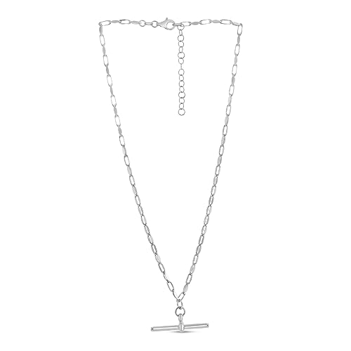 925er Sterlingsilber, poliert, inklusive 5 cm Verlängerung, Knebel-Halskette mit birnenförmigem Karabinerverschluss, Schmuck für Damen von JewelryWeb