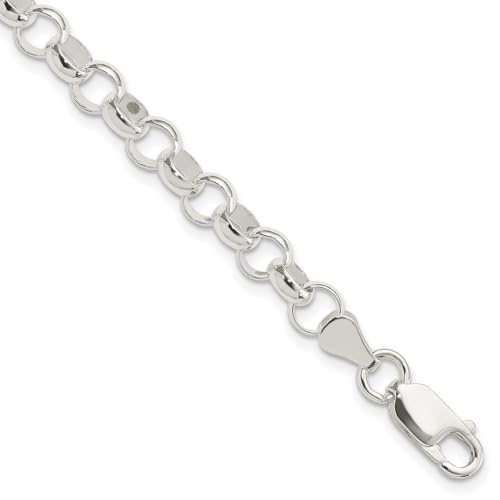 Armband aus 925er-Sterlingsilber, poliert, 6,0 mm, mit Karabinerverschluss, Schmuck für Damen, 20 cm von JewelryWeb