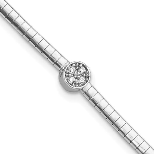 Cubetto-Armband, 5 mm, 925er-Sterlingsilber, rhodiniert, poliert, mit Zirkonia, künstlicher Diamant, wendbar, Schmuck für Damen, 18 cm, Zirkonia von JewelryWeb