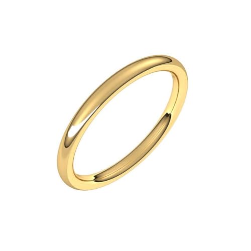 Ehering aus 14 Karat Gelbgold, europäisch, 2 mm, bequeme Passform, US-Größe 7, Schmuck für Damen, One Size, Metall Gelbgold Goldfarben Metall: Gelbgold, Kein Edelstein von JewelryWeb