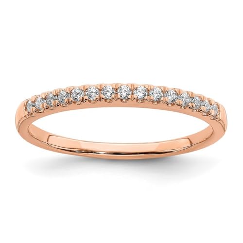 Ehering aus 14 Karat Rotgold, 1/8 Karat Diamant, US-Größe 7,00, Schmuck für Damen, One Size, Diamanten Edelstein Goldfarben, Diamant von JewelryWeb