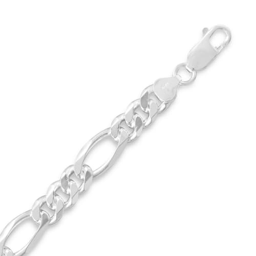 Figarokette aus Sterlingsilber, breit in Silber, Länge wählbar 41 46 51 61 76 56 und verschiedene mm Optionen von JewelryWeb