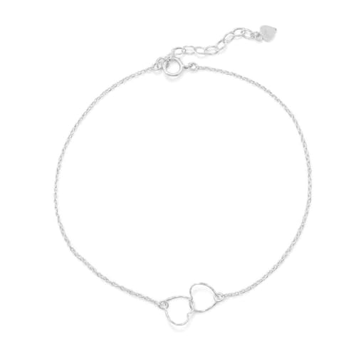 Fußkettchen aus 925er-Sterlingsilber, 22,9 cm + 2,5 cm gedrehter Draht, Liebesherzen, 22,7 cm Federringverschluss, 8,7 m, Schmuck für Damen von JewelryWeb