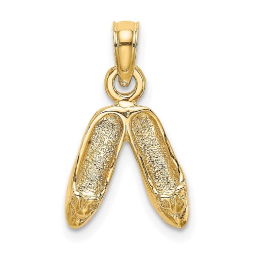 Halskette mit Ballerina-Anhänger aus 14 Karat Gelbgold, massiv, poliert, 2D-strukturiert, Maße: 11,7 x 10,2 mm breit, 2,8 mm T-Schmuck für Damen, One Size, Metall Gelbgold Goldfarben Aus Metall von JewelryWeb