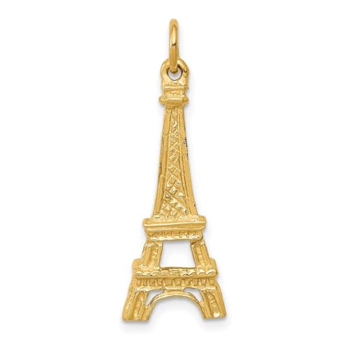 Halskette mit Eiffelturm-Charm-Anhänger, goldfarben, Schmuck für Damen von JewelryWeb