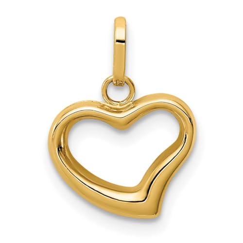 Halskette mit Herzanhänger, 14 Karat Gold, poliert, ausgeschnitten, Schmuck für Damen, One Size, Metall, Kein Edelstein von JewelryWeb