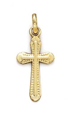 Halskette mit Kreuz-Anhänger aus 14 Karat Gelbgold, poliert, religiöser Glaube, Schmuck für Damen, One Size, Metall Gelbgold Goldfarben Aus Metall Gelbgold, Kein Edelstein von JewelryWeb