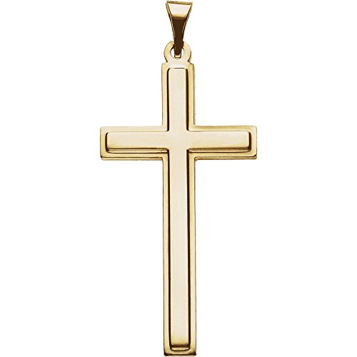 Halskette mit Kreuz-Anhänger aus 14 Karat Gelbgold, religiöser Glaube, 31,5 x 17 mm, Schmuck für Damen, One Size, Metall Gelbgold Goldfarben Aus Metall Gelbgold, Kein Edelstein von JewelryWeb