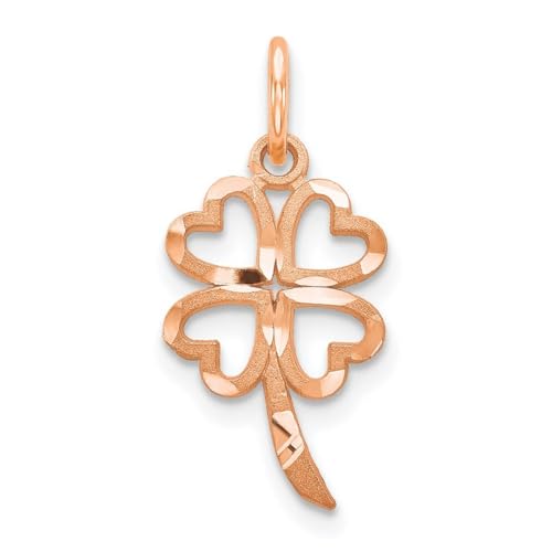 Halskette mit vierblättrigem Kleeblatt-Anhänger, Roségold, Schmuck für Damen von JewelryWeb