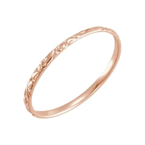 Jugendring aus 14-karätigem Rotgold, 1,5 mm, poliert, Größe 3, One Size, Metall Roségold Goldfarben Metall: Rotgold, Kein Edelstein von JewelryWeb