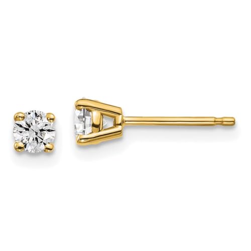 Ohrstecker aus 14-karätigem Gold, 1/3 Karat, Gesamtgewicht, rund, SI1, SI2 G, H, Labor-gewachsener Diamant, 4 Zinken, Schmuck für Damen, One Size, Diamant Edelstein Metall, Im Labor gezüchteter von JewelryWeb