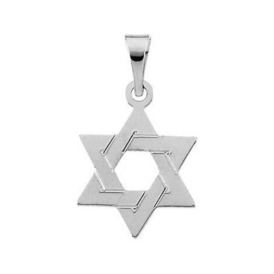 Religiöser Judaica-Davidstern-Anhänger aus 14 Karat Weißgold, 14 x 12 mm, Schmuck für Damen, One Size, Metall Weißgold Goldfarben Aus Metall Weißgold, Kein Edelstein von JewelryWeb