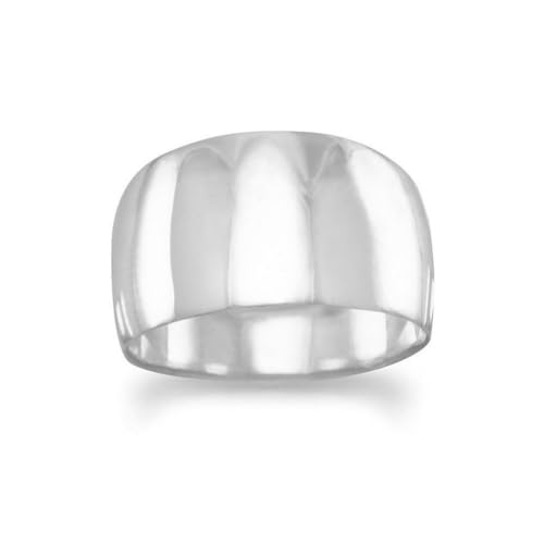 Ring aus 925er-Sterlingsilber, breit, konisch, poliert, 12 mm, US-Größe 10, Schmuck für Damen, One Size, Metall Silber Sterling Silber, Kein Edelstein von JewelryWeb