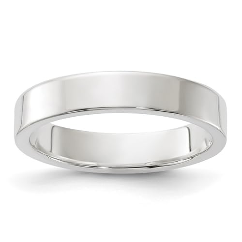 Ring aus 925er-Sterlingsilber, massiv, poliert, flach, gravierbar, leicht, 4 mm, US-Größe 13,5, Bandring, Schmuck für Damen, One Size, Metall Silber Sterling Silber, Kein Edelstein von JewelryWeb